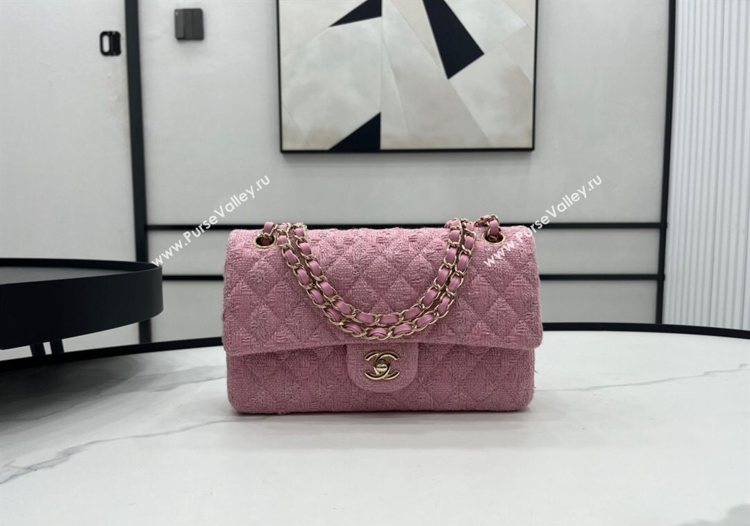 Chanel Tweed Classic Mini Flap Bag A69900 Light Pink 2024 1206 (yezi-241206023)