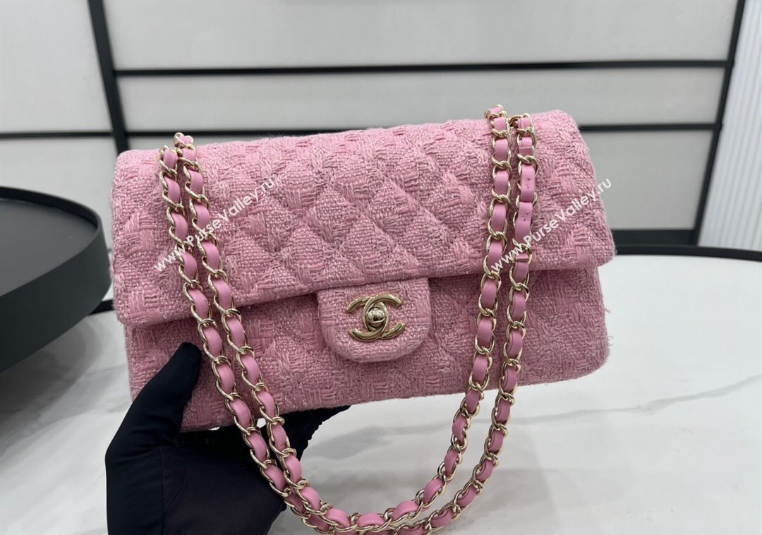 Chanel Tweed Classic Mini Flap Bag A69900 Light Pink 2024 1206 (yezi-241206023)