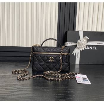 Chanel Grained Calfskin Long Vanity Case bag with Chain AP4407 Black 2024 (yezi-241206028)