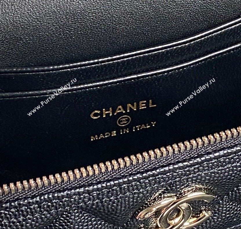 Chanel Grained Calfskin Long Vanity Case bag with Chain AP4407 Black 2024 (yezi-241206028)