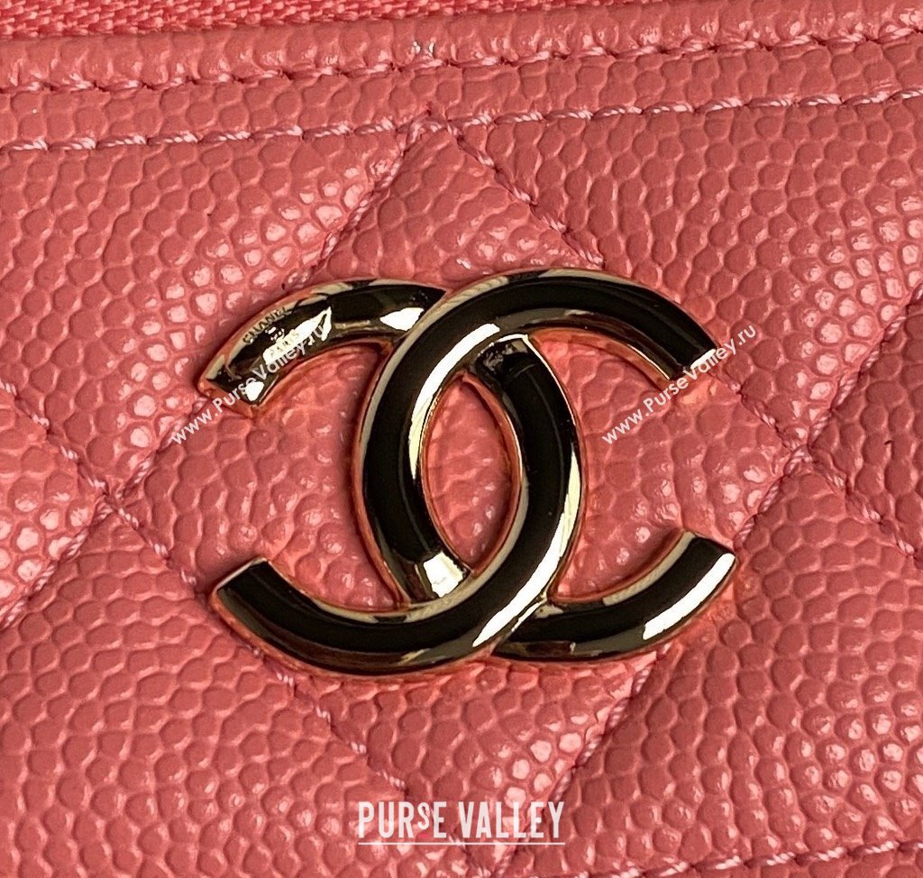 Chanel Grained Calfskin Long Vanity Case bag with Chain AP4407 Pink 2024 (yezi-241206029)