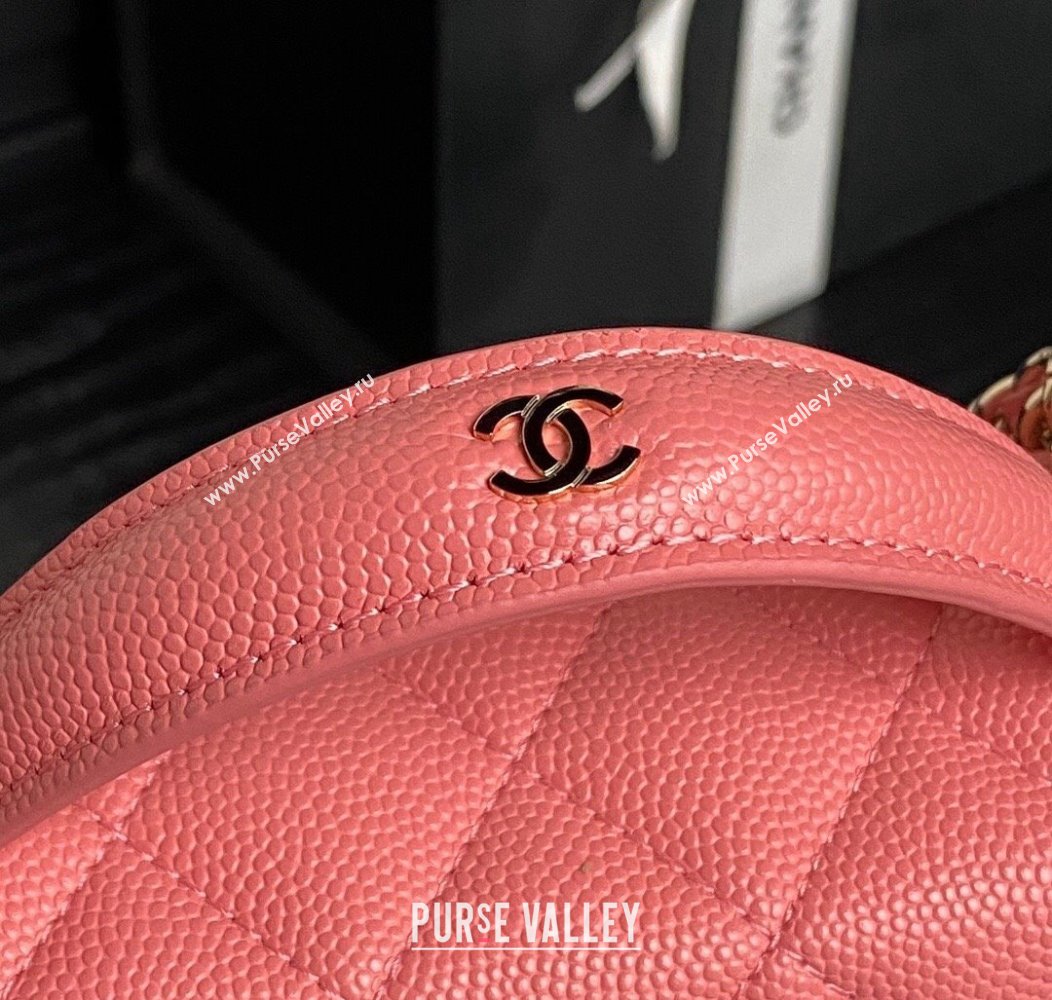 Chanel Grained Calfskin Long Vanity Case bag with Chain AP4407 Pink 2024 (yezi-241206029)