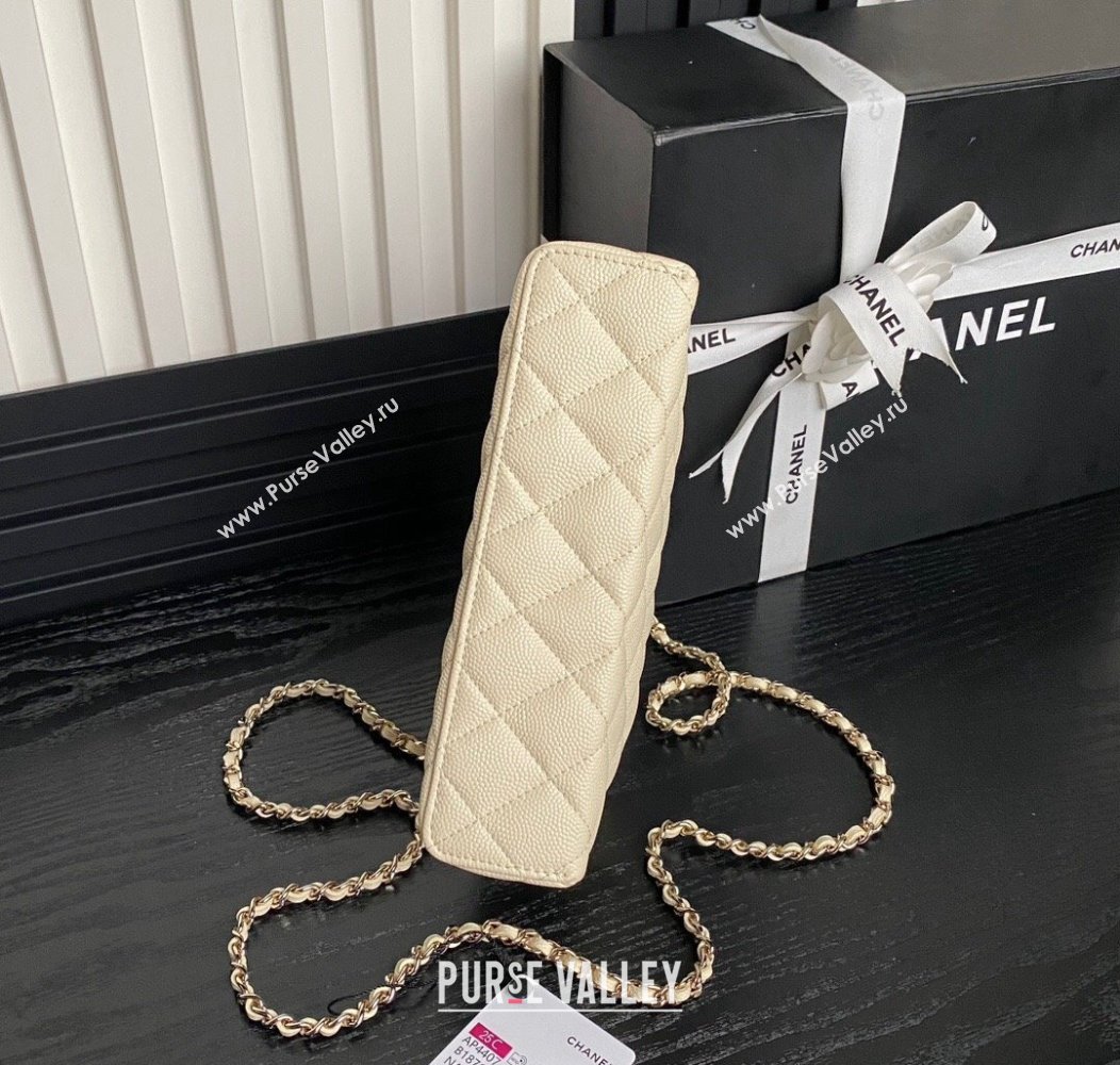 Chanel Grained Calfskin Long Vanity Case bag with Chain AP4407 Light Beige 2024 (yezi-241206030)