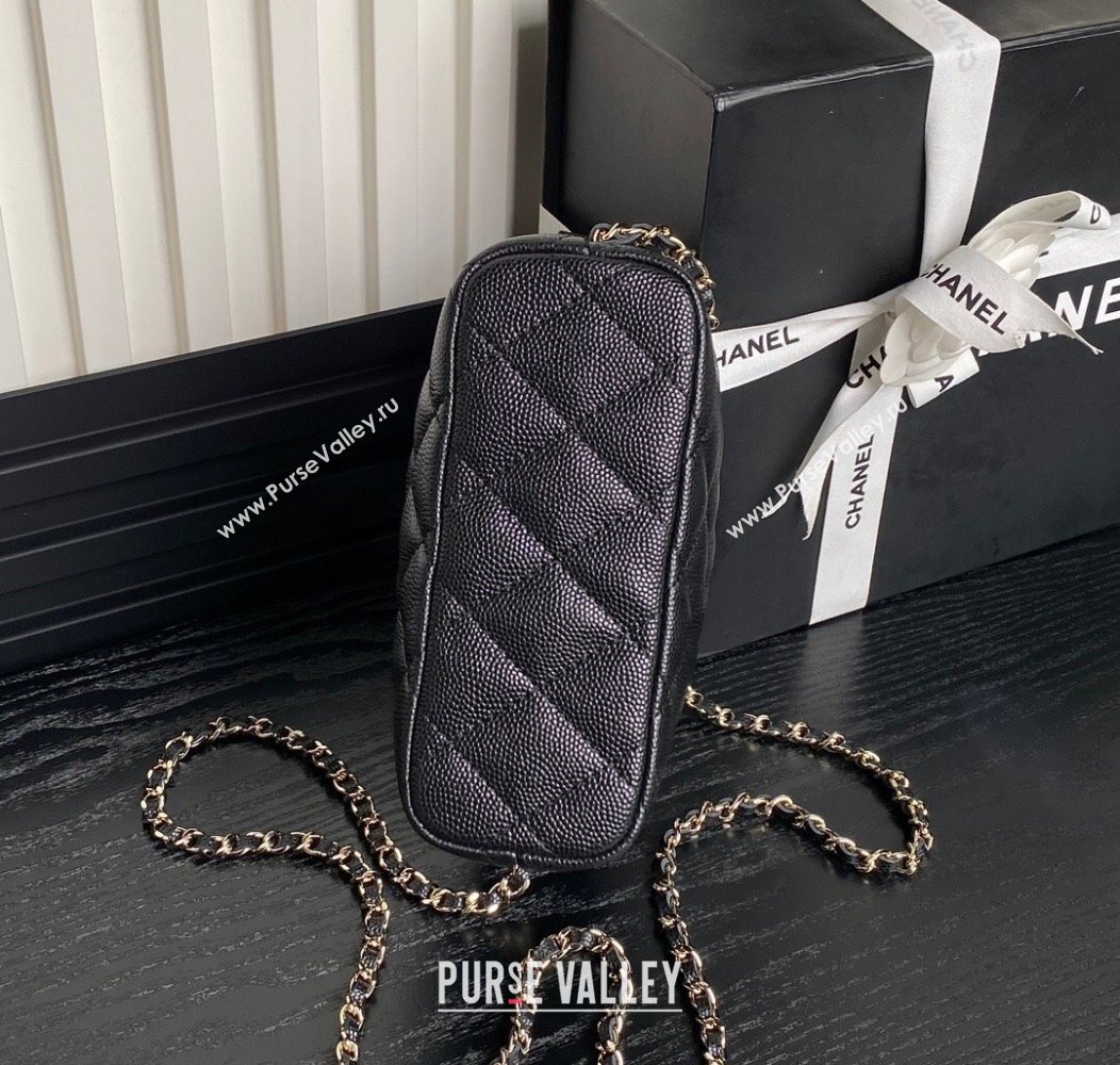 Chanel Grained Calfskin Clutch with Chain AP4386 Black 2024 (yezi-241206033)