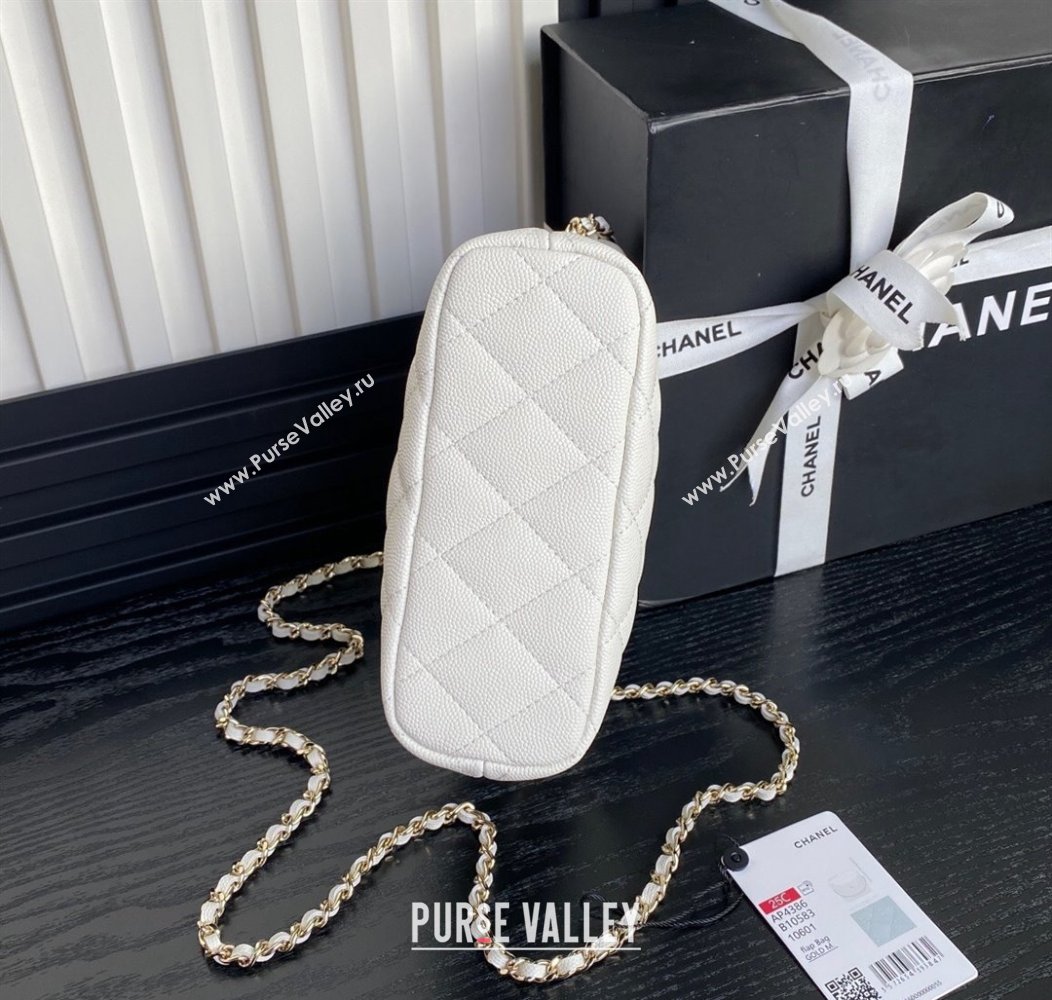 Chanel Grained Calfskin Clutch with Chain AP4386 White 2024 (yezi-241206034)