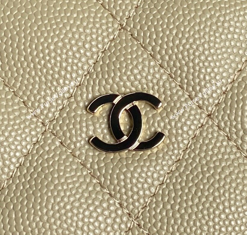 Chanel Grained Calfskin Clutch with Chain AP4386 Khaki 2024 (yezi-241206035)