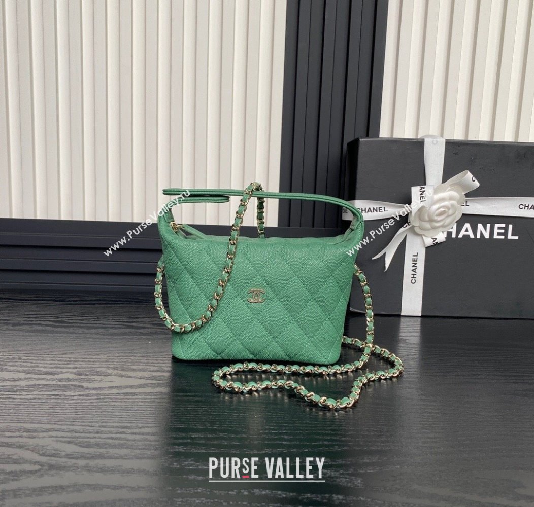 Chanel Grained Calfskin Clutch with Chain AP4386 Green 2024 (yezi-241206036)