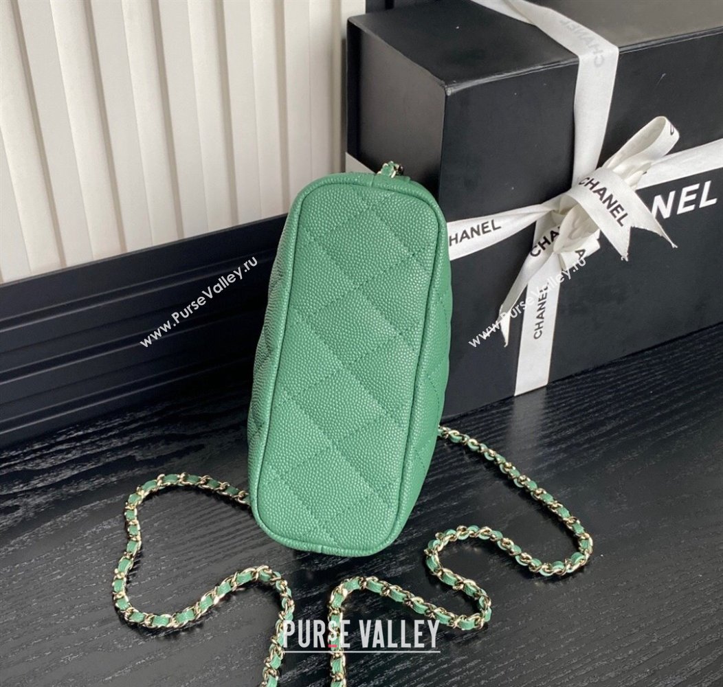 Chanel Grained Calfskin Clutch with Chain AP4386 Green 2024 (yezi-241206036)