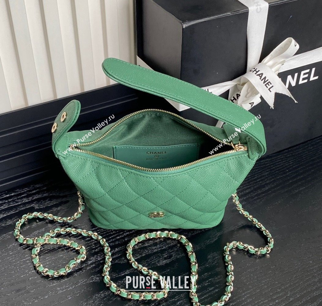 Chanel Grained Calfskin Clutch with Chain AP4386 Green 2024 (yezi-241206036)