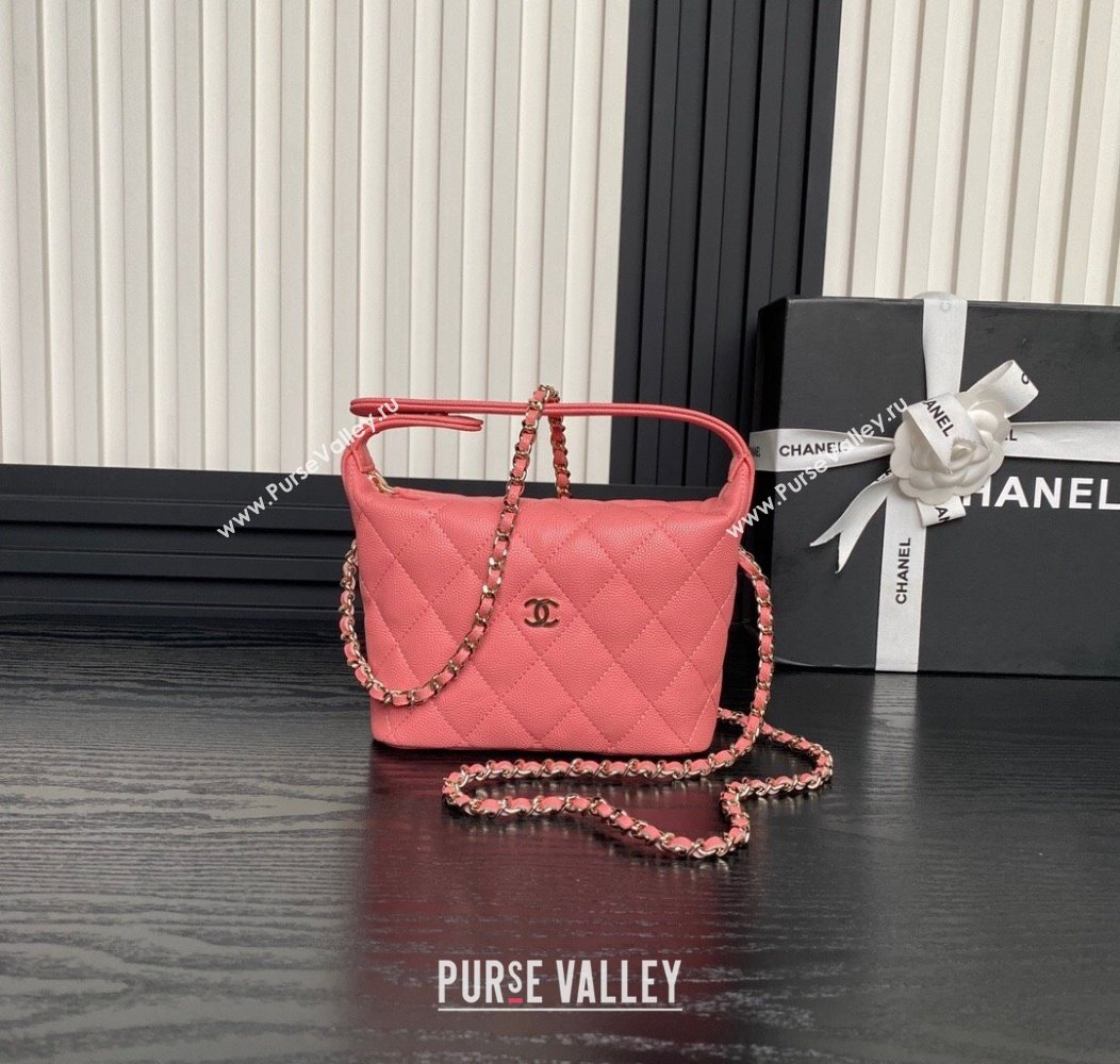 Chanel Grained Calfskin Clutch with Chain AP4386 Pink 2024 (yezi-241206037)