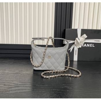 Chanel Grained Calfskin Clutch with Chain AP4386 Grey 2024 (yezi-241206038)