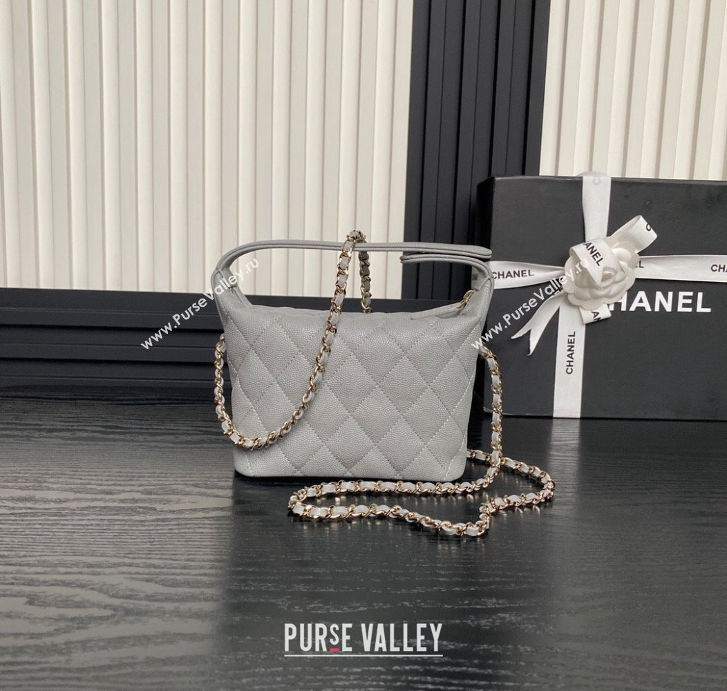 Chanel Grained Calfskin Clutch with Chain AP4386 Grey 2024 (yezi-241206038)