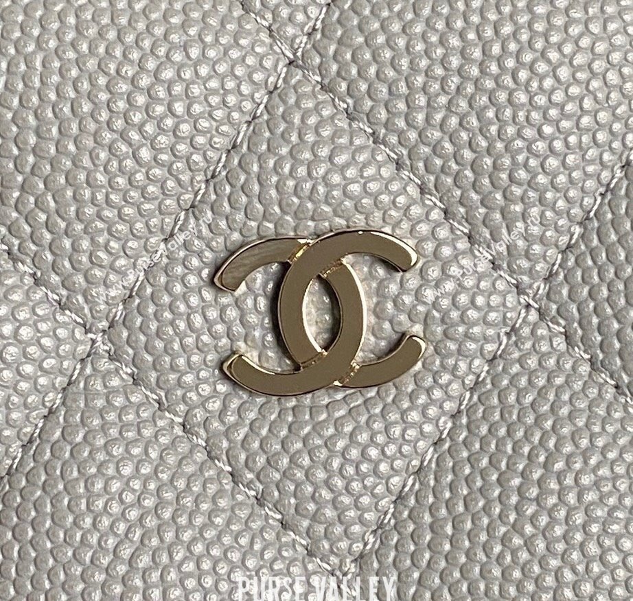 Chanel Grained Calfskin Clutch with Chain AP4386 Grey 2024 (yezi-241206038)