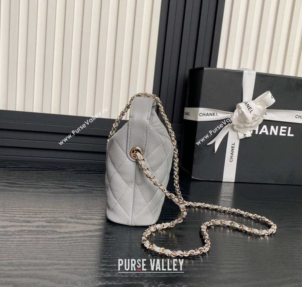 Chanel Grained Calfskin Clutch with Chain AP4386 Grey 2024 (yezi-241206038)