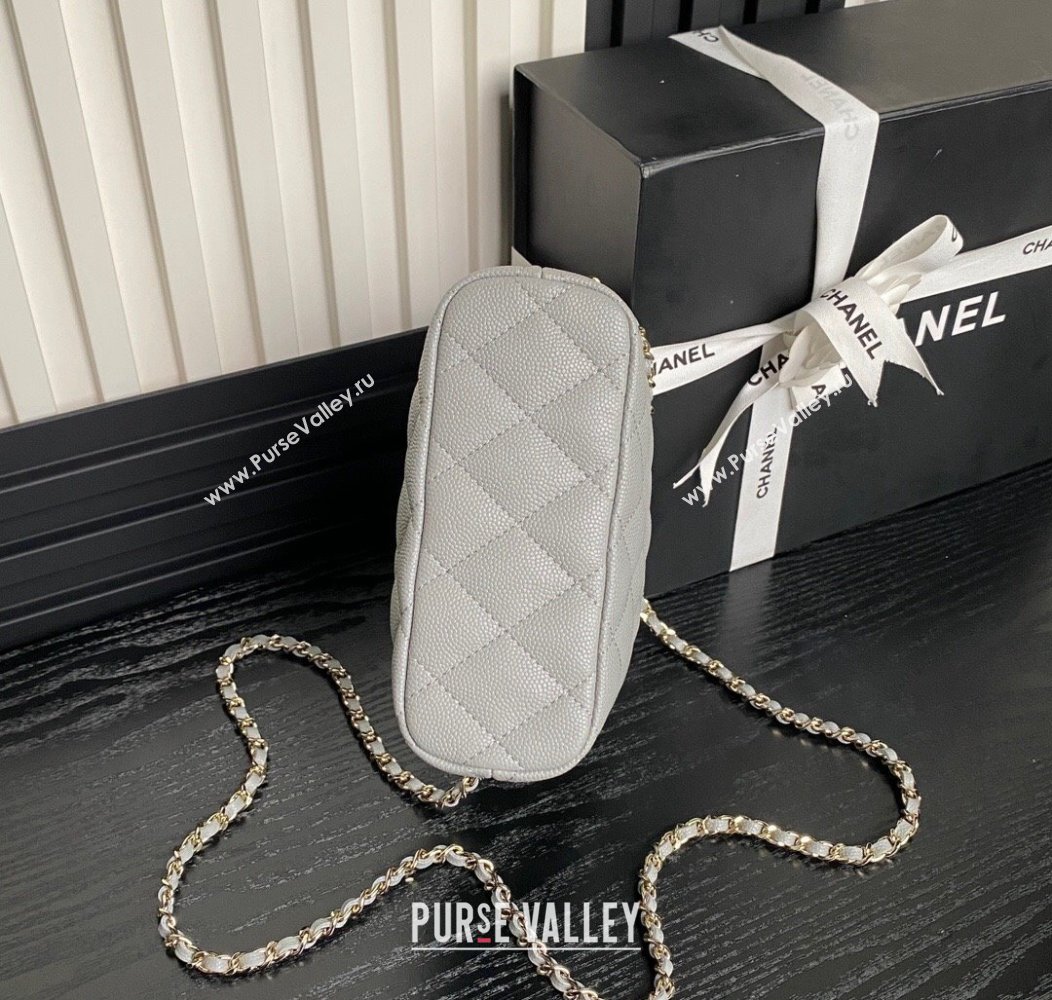 Chanel Grained Calfskin Clutch with Chain AP4386 Grey 2024 (yezi-241206038)