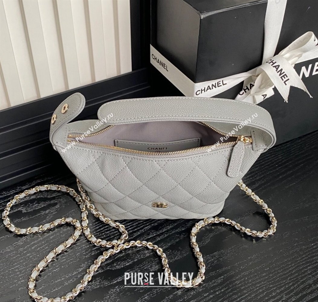 Chanel Grained Calfskin Clutch with Chain AP4386 Grey 2024 (yezi-241206038)