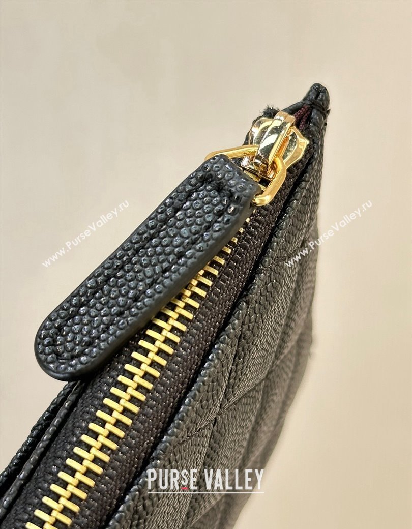 Chanel Grained Calfskin Bill Holder Pouch Black/Gold 2024 A84107 (SSZ-241206048)