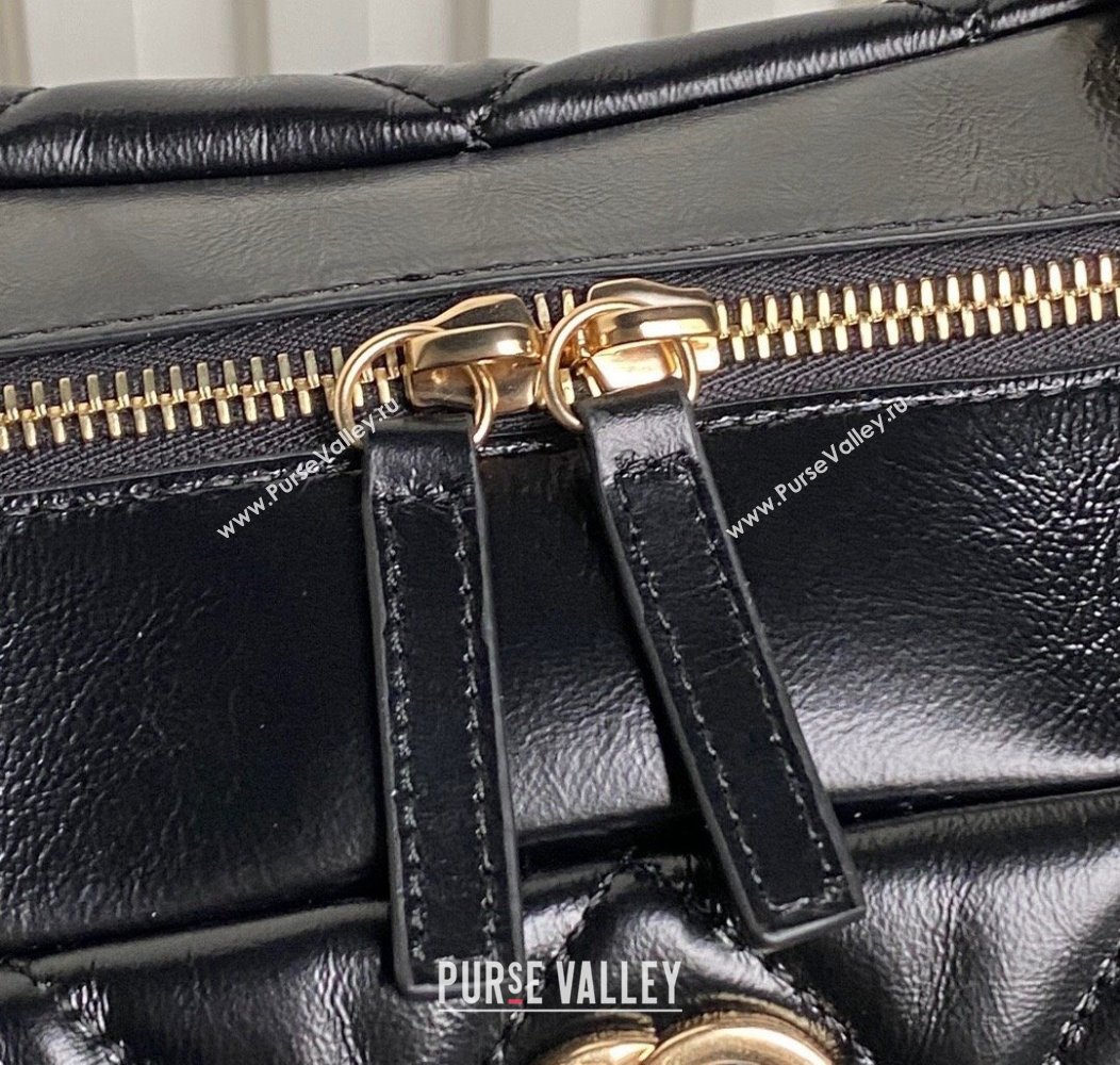 Chanel Shiny Calfskin Large Bowling Bag with Pockets AS4933 Black 2024 (yezi-241207001)