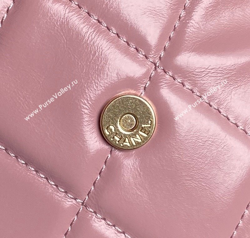 Chanel Shiny Calfskin Large Bowling Bag with Pockets AS4933 Light Pink 2024 (yezi-241207002)