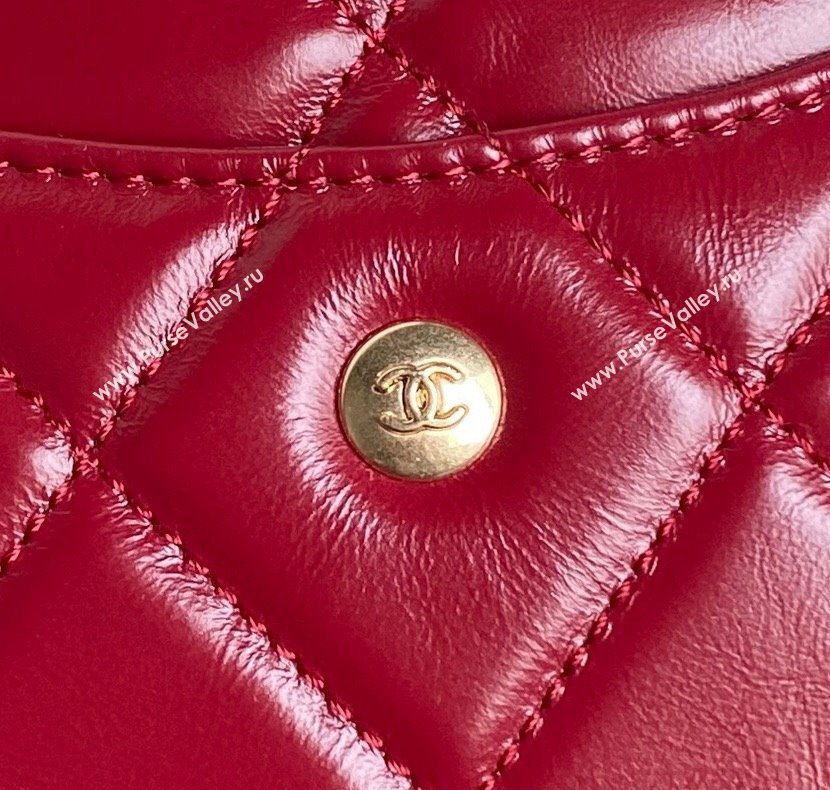 Chanel Shiny Calfskin Large Bowling Bag with Pockets AS4933 Red 2024 (yezi-241207004)