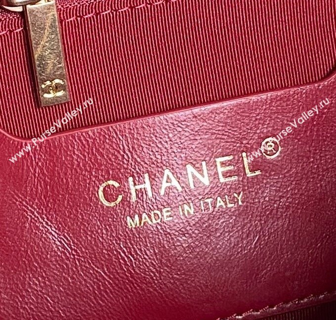 Chanel Shiny Calfskin Large Bowling Bag with Pockets AS4933 Red 2024 (yezi-241207004)