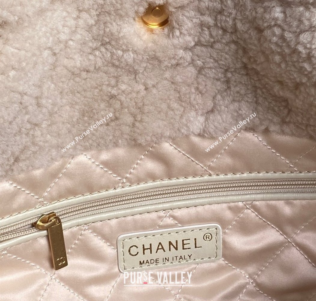 Chanel 22 Shearling Small Shopping Bag AS3260 Pale Pink 2024 (yezi-241207007)