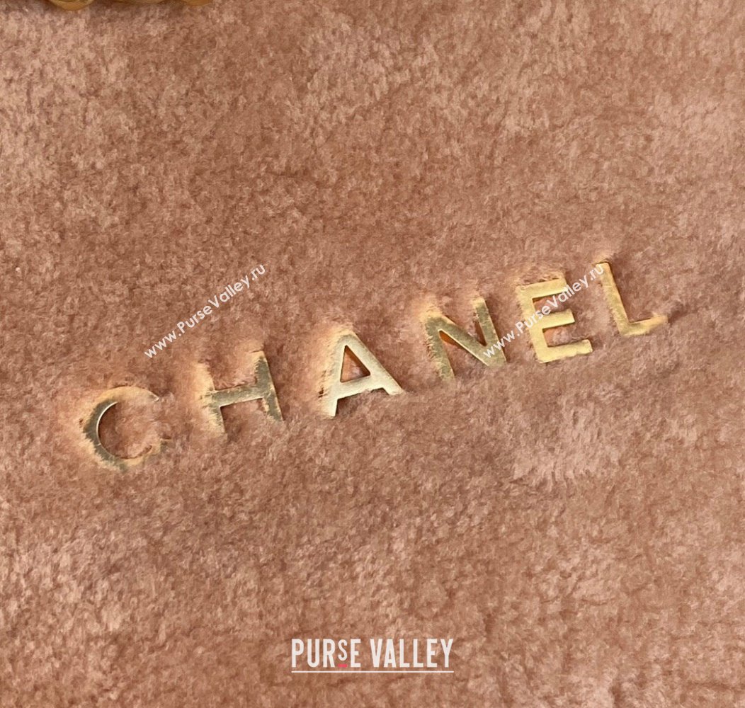 Chanel 22 Shearling Shopping Bag AS3261 Light Brown 2024 (yezi-241207008)