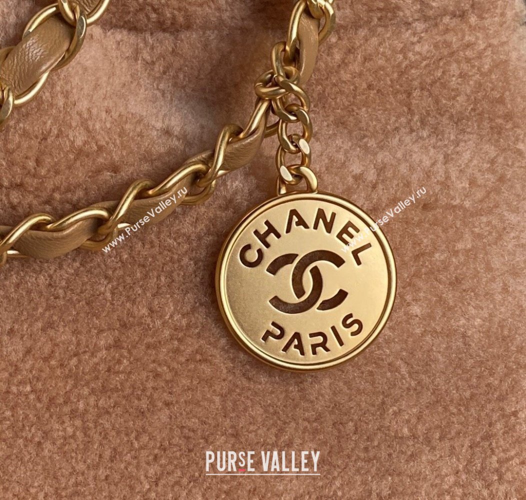 Chanel 22 Shearling Shopping Bag AS3261 Light Brown 2024 (yezi-241207008)