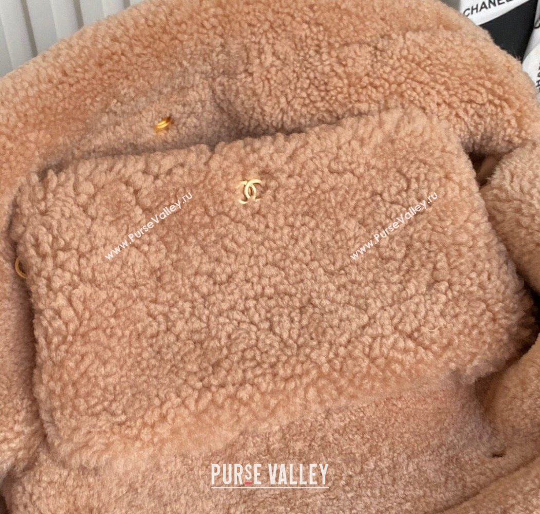 Chanel 22 Shearling Shopping Bag AS3261 Light Brown 2024 (yezi-241207008)