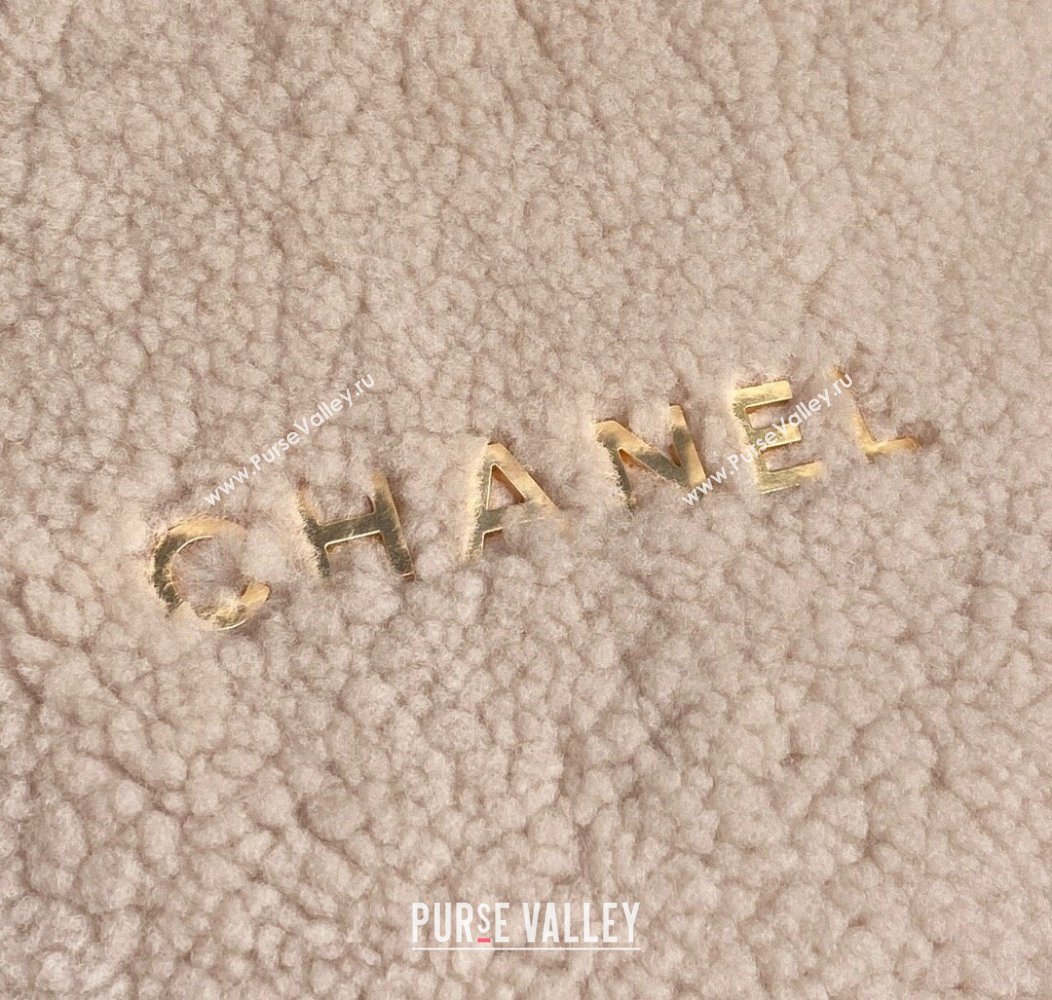 Chanel 22 Shearling Shopping Bag AS3261 Pale Pink 2024 (yezi-241207009)