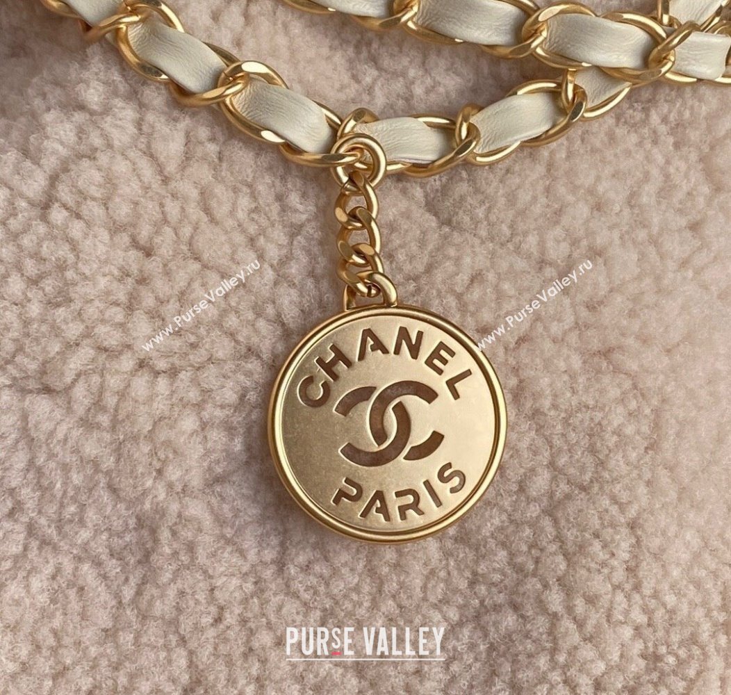 Chanel 22 Shearling Shopping Bag AS3261 Pale Pink 2024 (yezi-241207009)