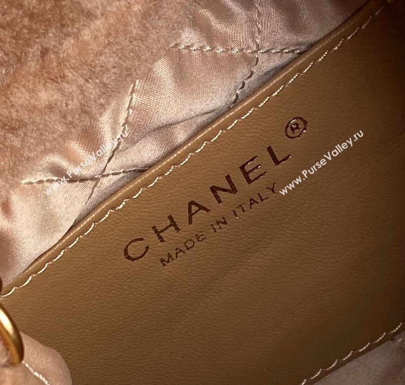 Chanel Shearling 22 Mini Shopping bag Light Brown 2024 AS3980 (yezi-241207010)