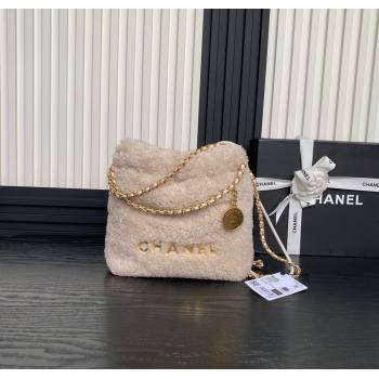 Chanel Shearling 22 Mini Shopping bag Pale Pink 2024 AS3980 (yezi-241207011)