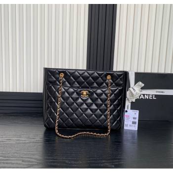 Chanel Shiny Lambskin Small Shopping Bag AS5192 Black 2024 (yezi-241207012)