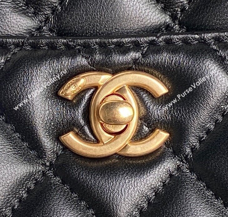 Chanel Shiny Lambskin Small Shopping Bag AS5192 Black 2024 (yezi-241207012)