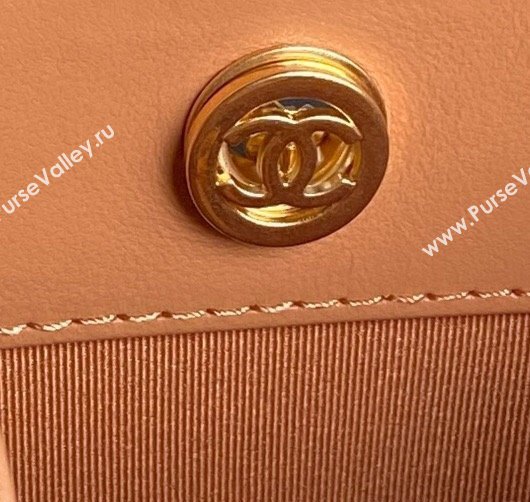 Chanel Shiny Lambskin Small Shopping Bag AS5215 Camel Brown 2024 (yezi-241207015)