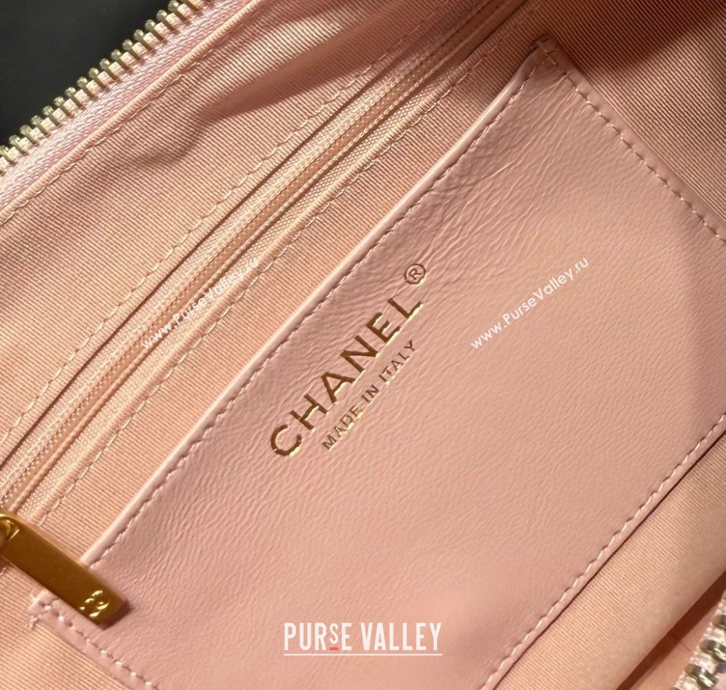 Chanel Shiny Lambskin Maxi Hobo Bag AS5302 Light Pink 2024 1206 (yezi-241206015)