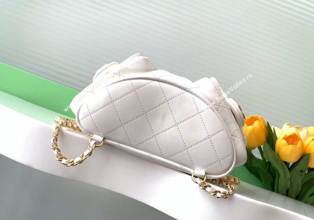 Chanel Shiny Lambskin Backpack bag AS5310 White 2024 (yezi-241207038)