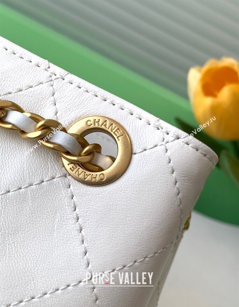 Chanel Shiny Lambskin Backpack bag AS5310 White 2024 (yezi-241207038)