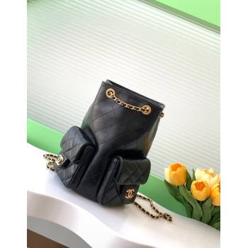 Chanel Shiny Lambskin Backpack bag AS5310 Black 2024 (yezi-241207039)