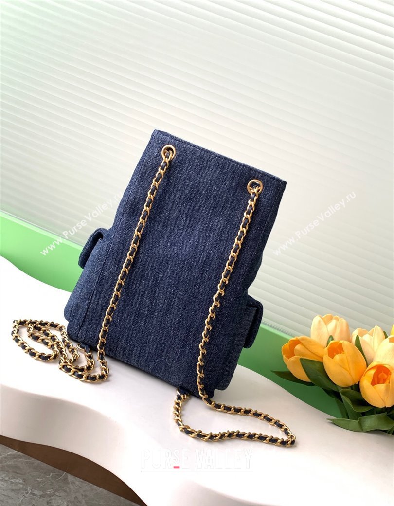 Chanel Denim Backpack bag AS5310 Dark Blue 2024 (yezi-241207040)