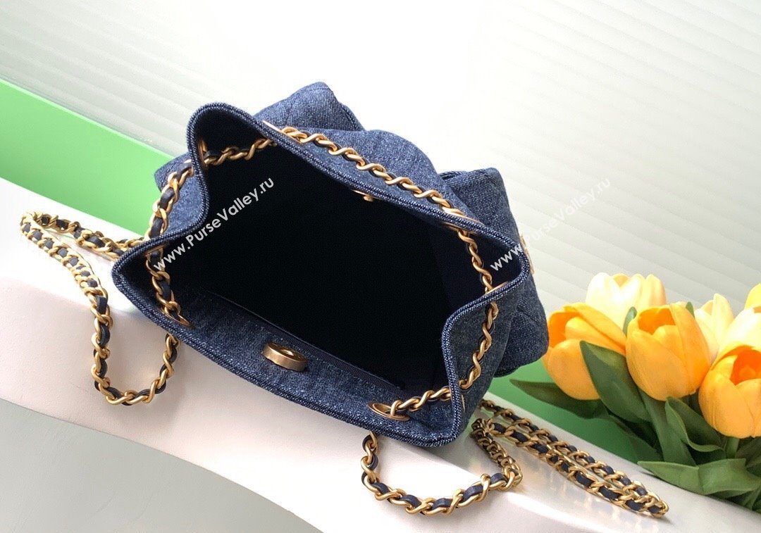 Chanel Denim Backpack bag AS5310 Dark Blue 2024 (yezi-241207040)