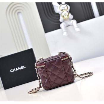 Chanel Lambskin Clutch with Chain AP4302 Burgundy 2024 (yezi-241207075)