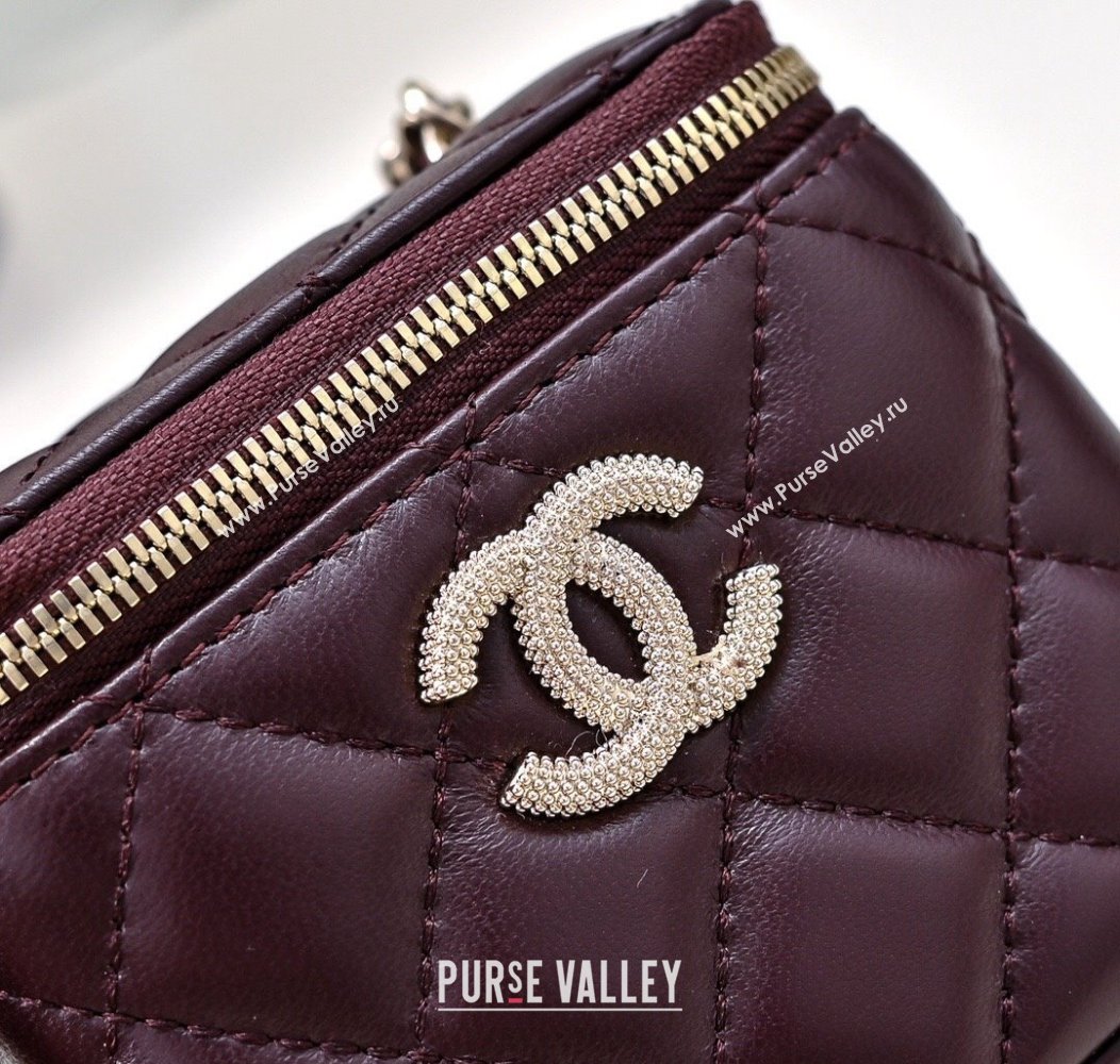 Chanel Lambskin Clutch with Chain AP4302 Burgundy 2024 (yezi-241207075)