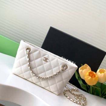 Chanel Grained Shiny Calfskin Classic Clutch with Chain AP4423 White 2024 (yezi-241207018)