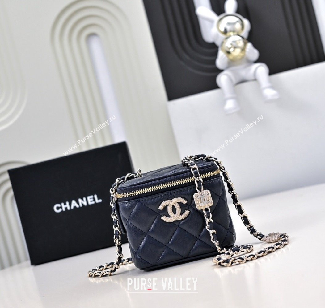 Chanel Lambskin Clutch with Chain AP4302 Navy Blue 2024 (yezi-241207077)