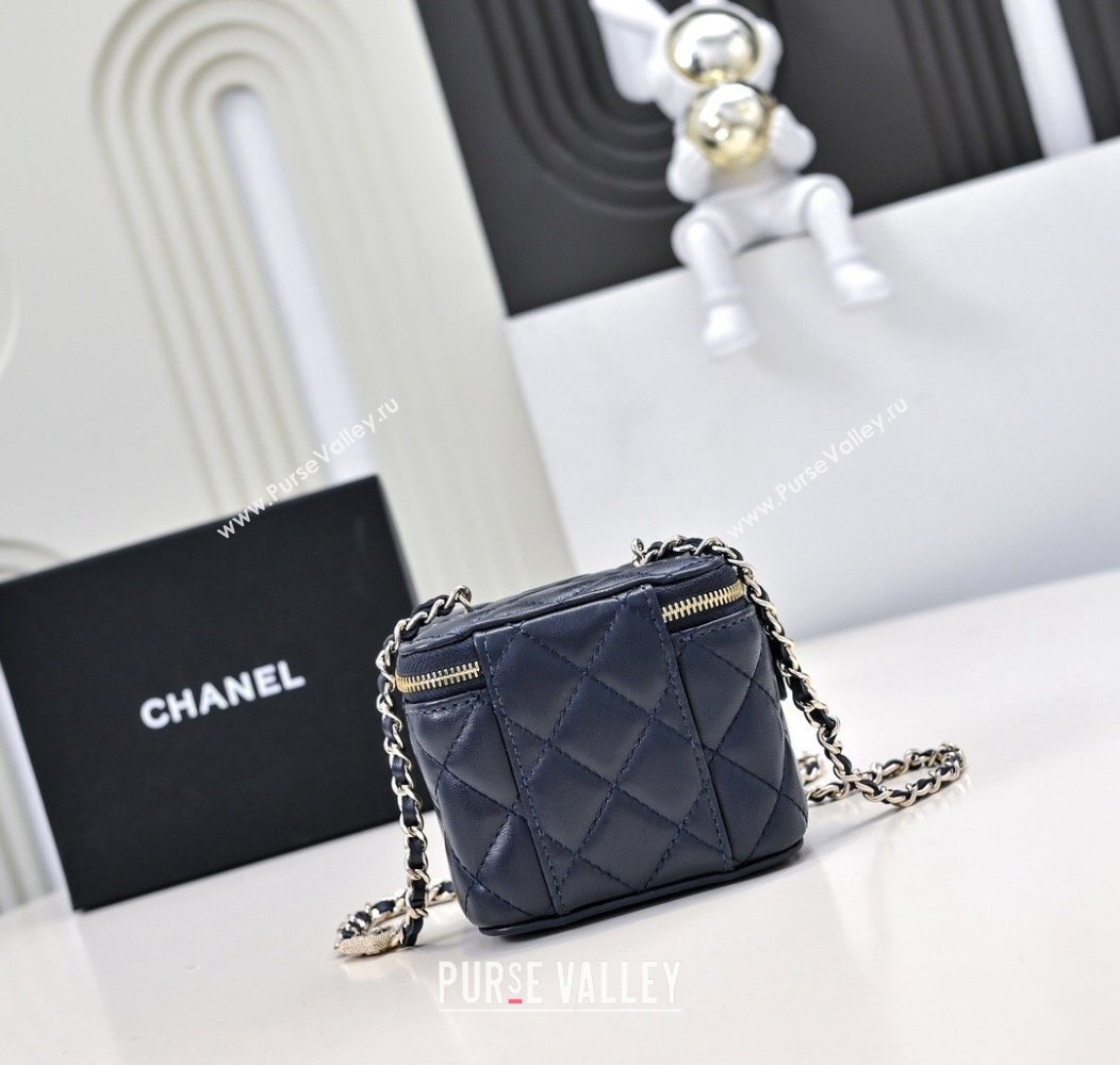 Chanel Lambskin Clutch with Chain AP4302 Navy Blue 2024 (yezi-241207077)