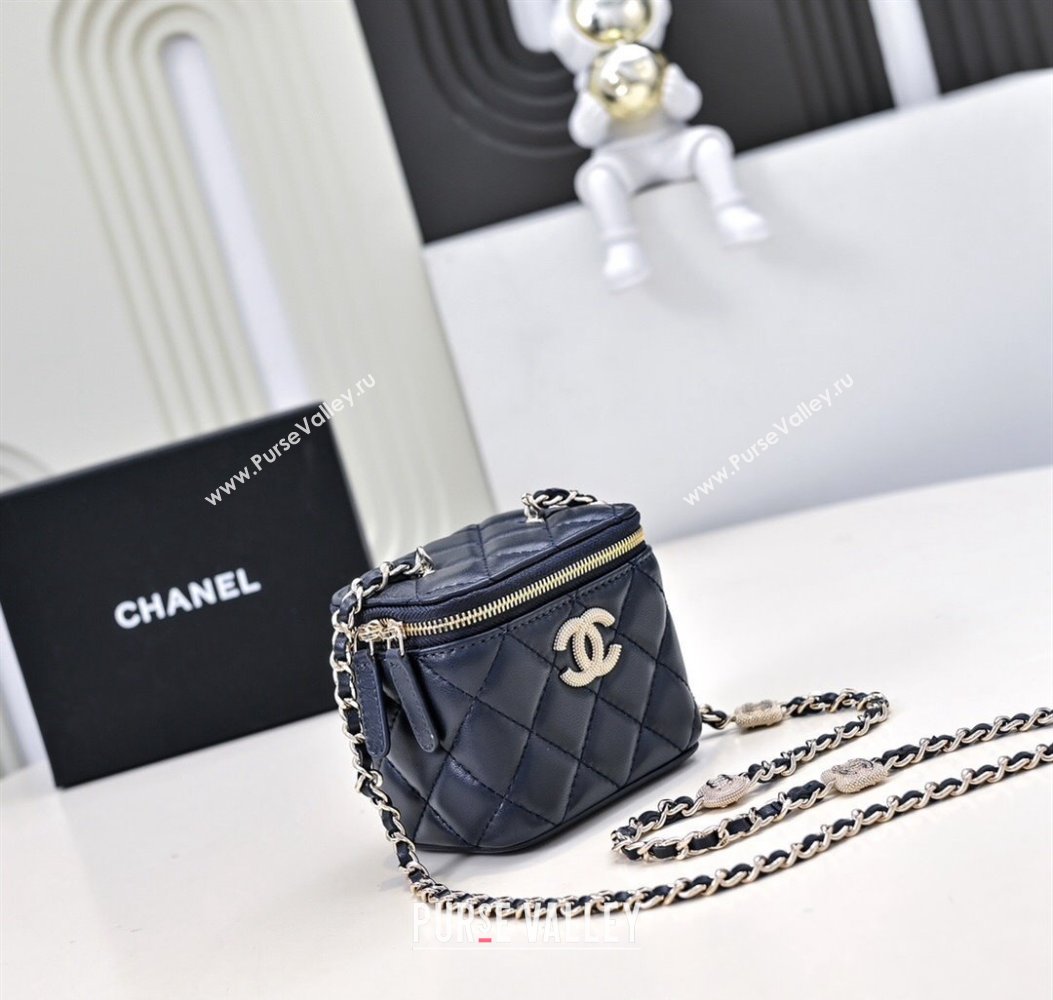 Chanel Lambskin Clutch with Chain AP4302 Navy Blue 2024 (yezi-241207077)