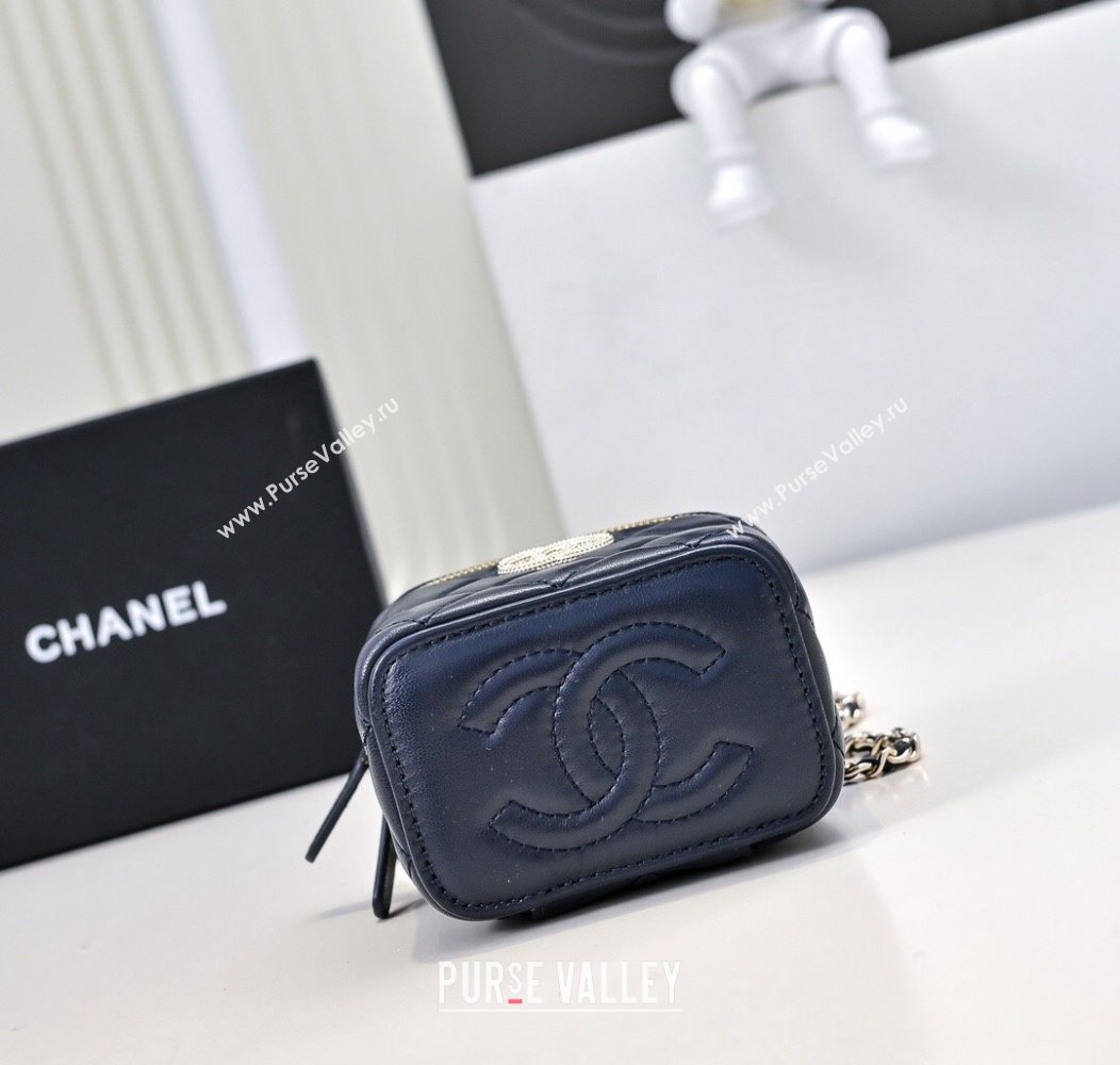 Chanel Lambskin Clutch with Chain AP4302 Navy Blue 2024 (yezi-241207077)