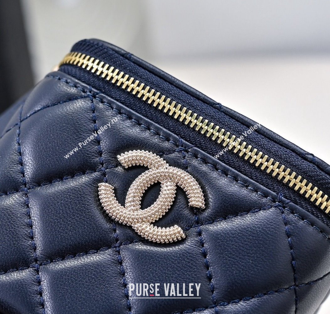 Chanel Lambskin Clutch with Chain AP4302 Navy Blue 2024 (yezi-241207077)